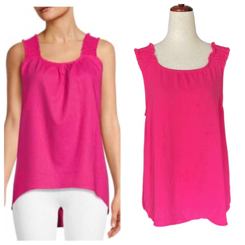 Floral & Ivy Smocked Shoulder Tank Top
